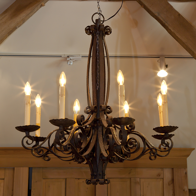 French Iron Chandelier Antique, Chandelier In English From French